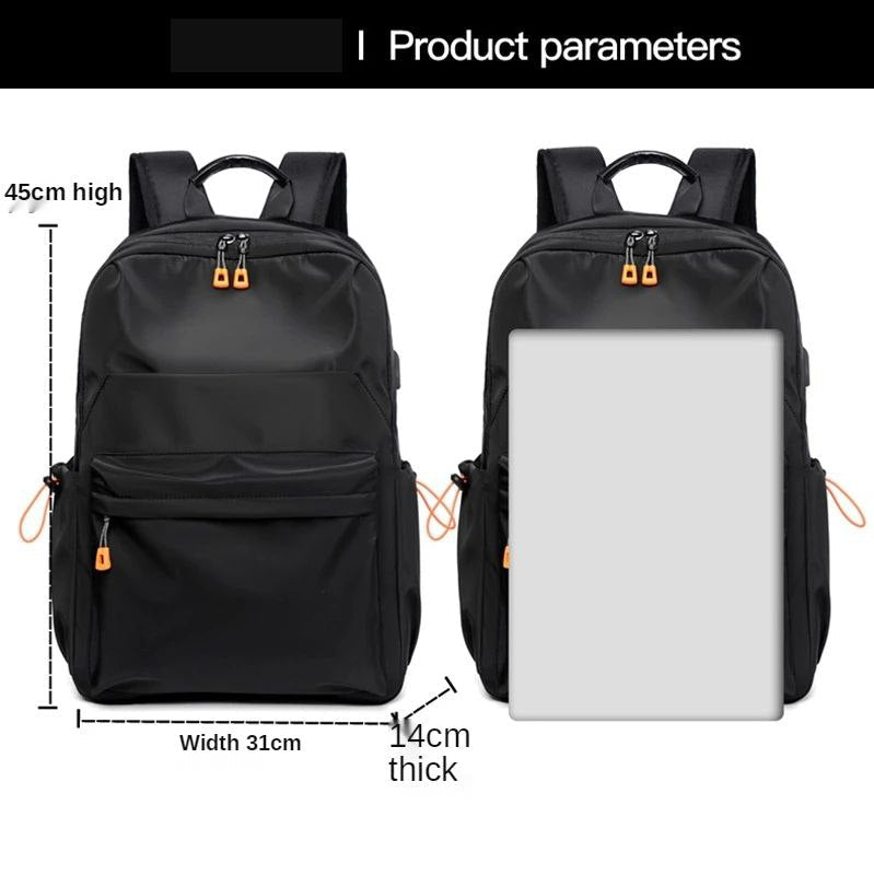 Sac à Dos pour Ordinateur Portable 15.6 Pouces – Imperméable avec Port de Charge USB – Idéal pour Loisirs, Travail et École – Noir